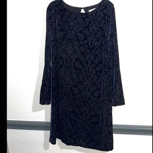 Label by 5 Twelve Bell Sleeve Velvet Dress MED blue black